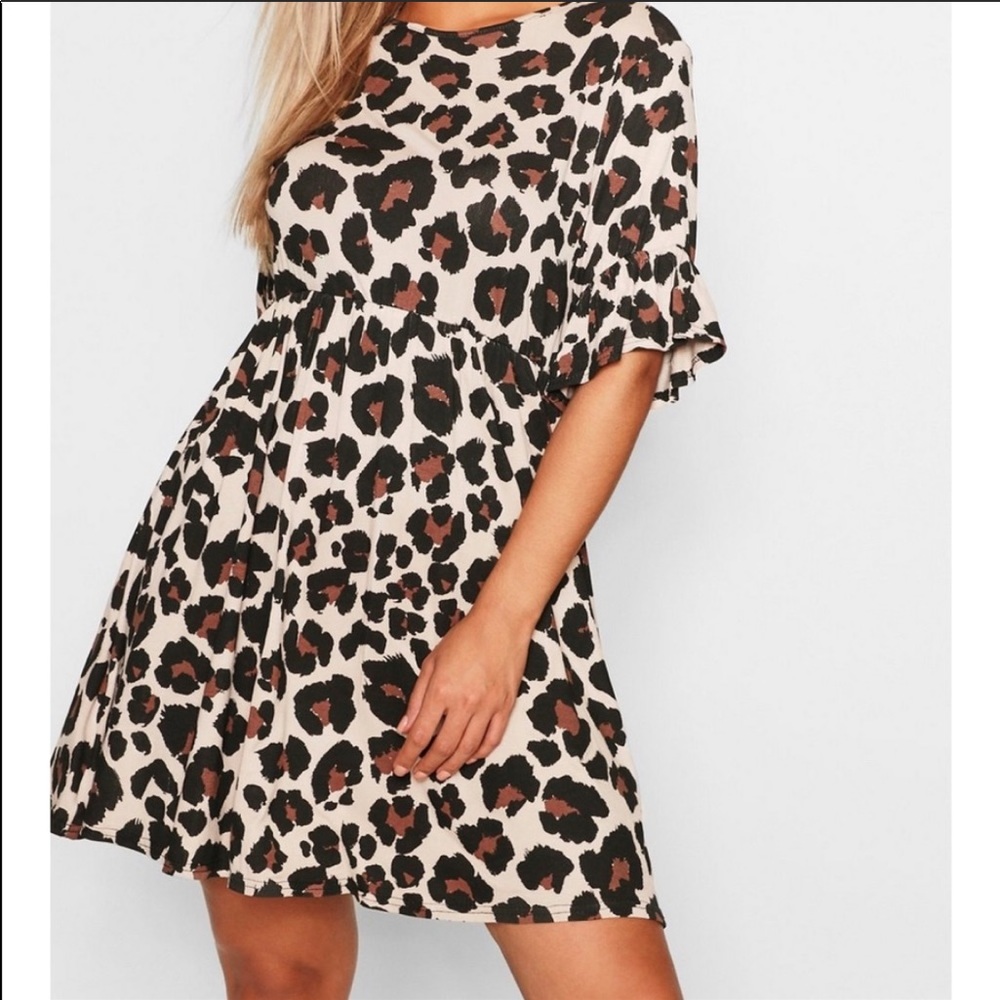 Leopard babydoll dress